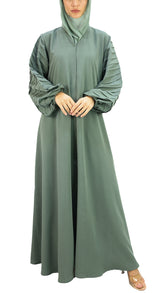 Classic Pleated Sleeve Abaya